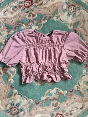 Smocked Mauve Pink Crop Top